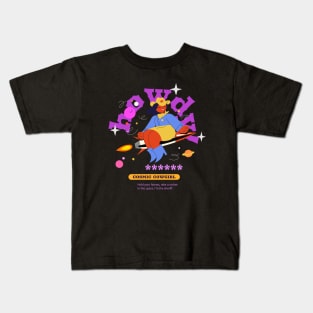 Howdy Cosmic Cowgirl Design Kids T-Shirt